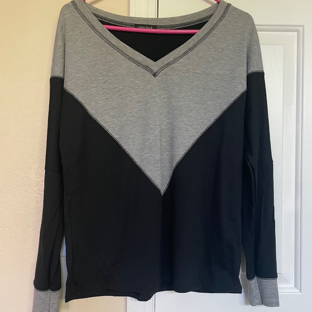 Black & Gray Long Sleeve Top